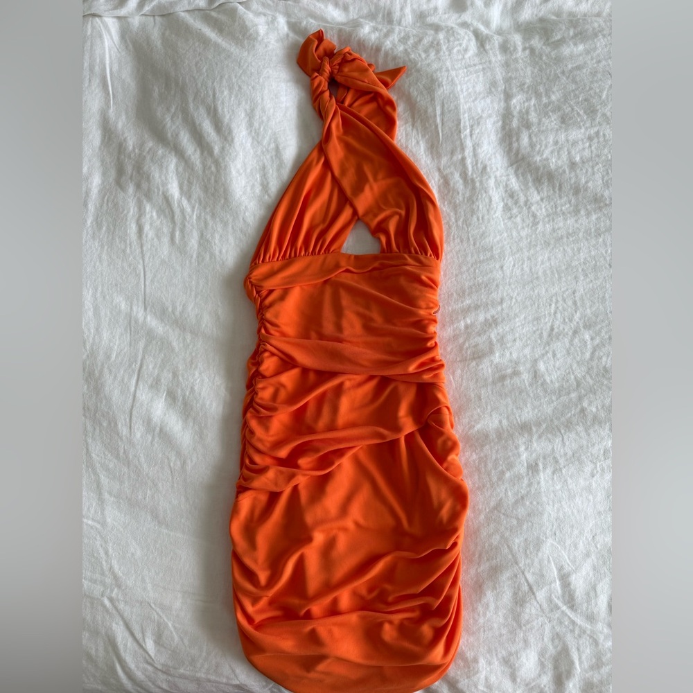 Zara Ruched Halter Dress